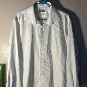 Michael Kots size 18 34/35 XXL air soft stretch white shirt. Regular fit. EUC